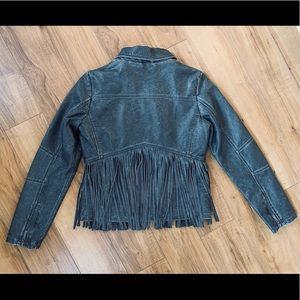 Fringe vegan leather jacket